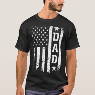 Camiseta Dia dos Pais Papai Bandeira Americana Patriótico H