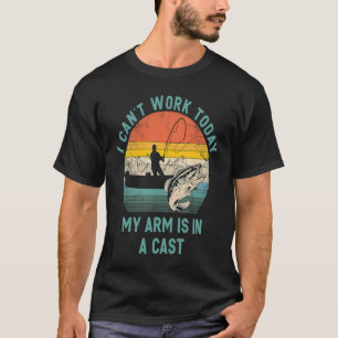 Camiseta Dia dos Pais Pescaria Não Posso Trabalhar Hoje Meu