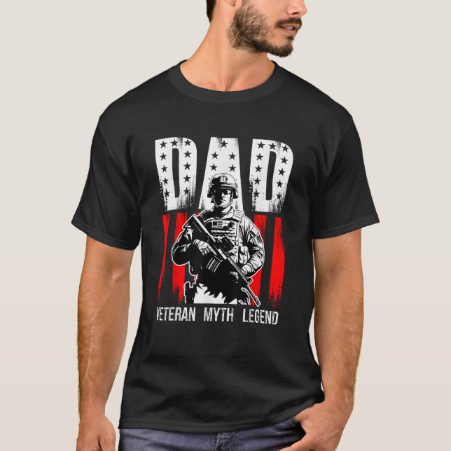 Camiseta Dia dos Pais Veterano Mito Lenda (Frente)