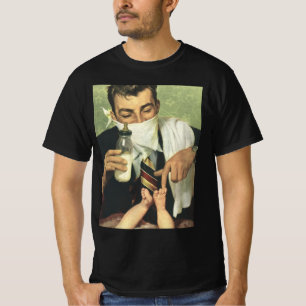 Camiseta Dia dos Pais Vintage, Pai dando mamadeira ao Bebê