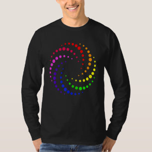 Camiseta Dia dos Pontos Espiral de Arco-íris Bolinhas Colo