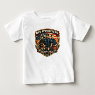 Camiseta Dia dos Primeiros Socorristas Honra Serviço Sacrif