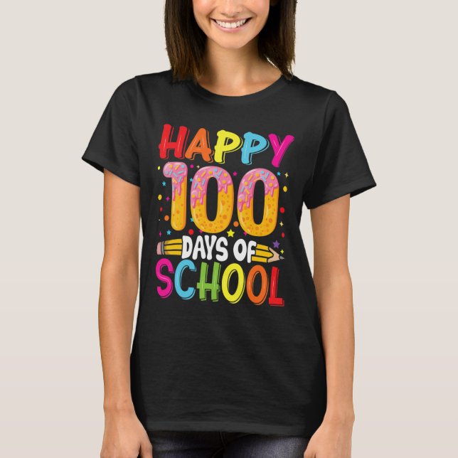 Camiseta Dia dos Professores Crianças Felizes 100 Dias 5 (Frente)
