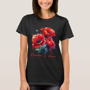 Camiseta Dia dos Veteranos 2024 Memorial dos Eua Poppy Verm