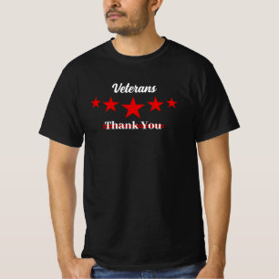 Camiseta Dia dos Veteranos Brancos e Vermelhos