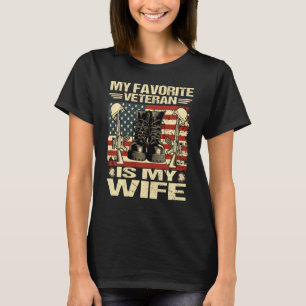 Camiseta Dia dos Veteranos da Esposa Meu Veterano Favorito