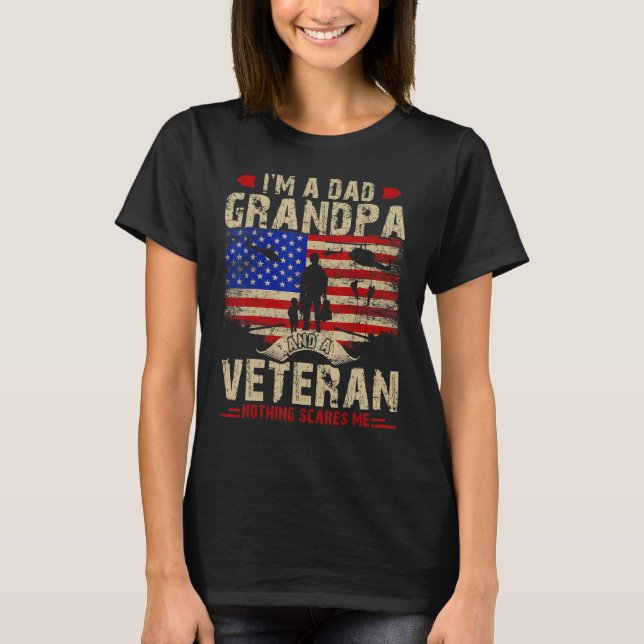 Camiseta Dia dos Veteranos dias de os pais Eu sou um Avô Pa (Frente)