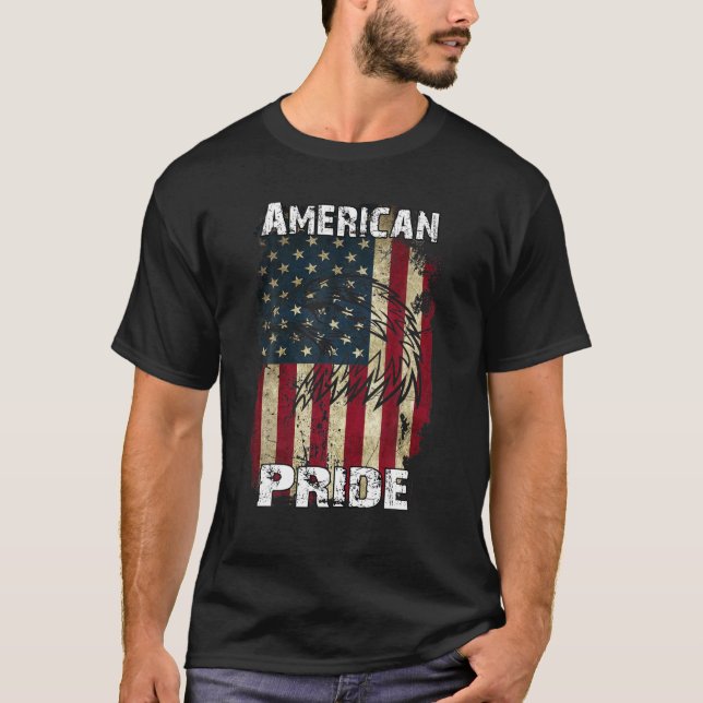 Camiseta Dia dos Veteranos do Orgulho Americano T (Frente)