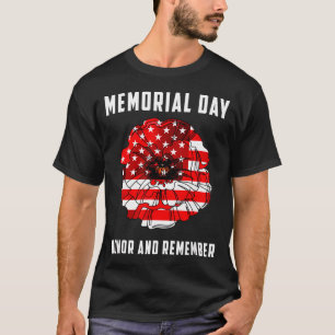 Camiseta Dia dos veteranos flor papoula vermelha memorial u