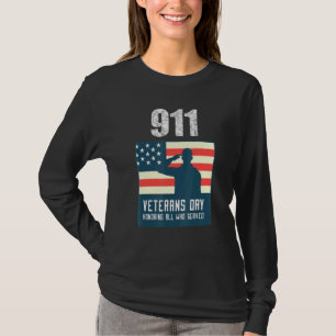 Camiseta Dia dos Veteranos Honrando Todos Que Serviram O Di