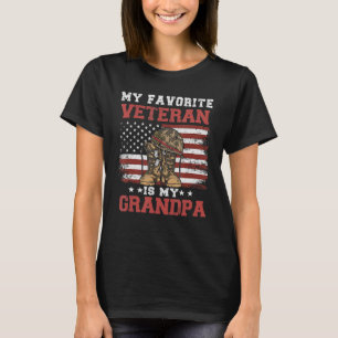 Camiseta Dia dos Veteranos Meu Veterano Favorito É Meu Vovô