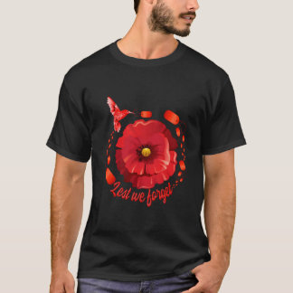 Camiseta Dia dos Veteranos Não Esqueçamos Flor de Papoula V