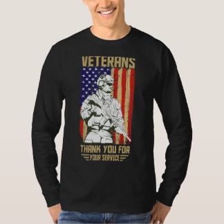 Camiseta Dia dos Veteranos Obrigado Pelo Seu Serviço