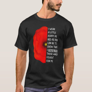 Camiseta Dia dos Veteranos Para Não Esquecermos a Flor Verm
