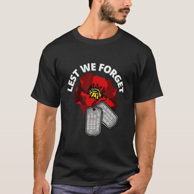 Camiseta Dia dos Veteranos Para Não Esquecermos A Flor Verm (Frente)