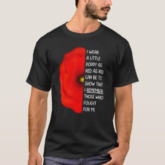 Camiseta Dia dos Veteranos Para Não Esquecermos a Flor Verm