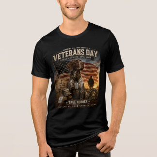 Camiseta Dia dos Veteranos Pointer de Cabelo Curto Alemão
