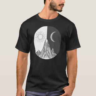 Camiseta Dia e Noite Sol Lua Mundo Parecem Bons Gráficos T