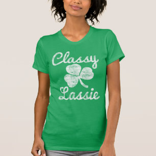 Camiseta Dia elegante do St. Patricks do Lassie do trevo do