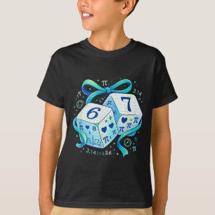 Camiseta Dia engraçado matemática 67 seis sete dados 6 7 me