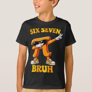 Camiseta Dia engraçado seis sete bruh 6 7 meme de matemátic