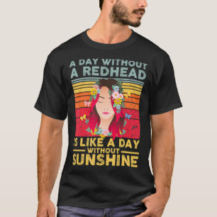 Camiseta Dia Engraçado Sem Cabelo Vermelho Sol-Vermelho