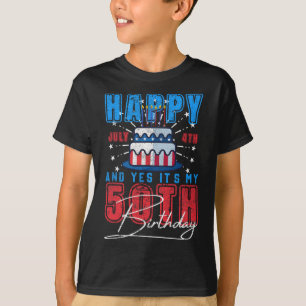 Camiseta Dia Feliz 4 de julho: Sim É Meu 50º aniversário