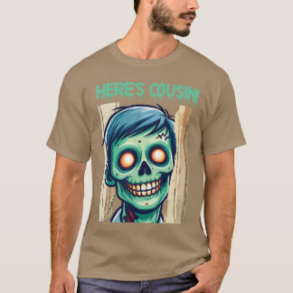 Camiseta Dia Feliz de Halloween Primo do Zumbi Sinistro Aqu