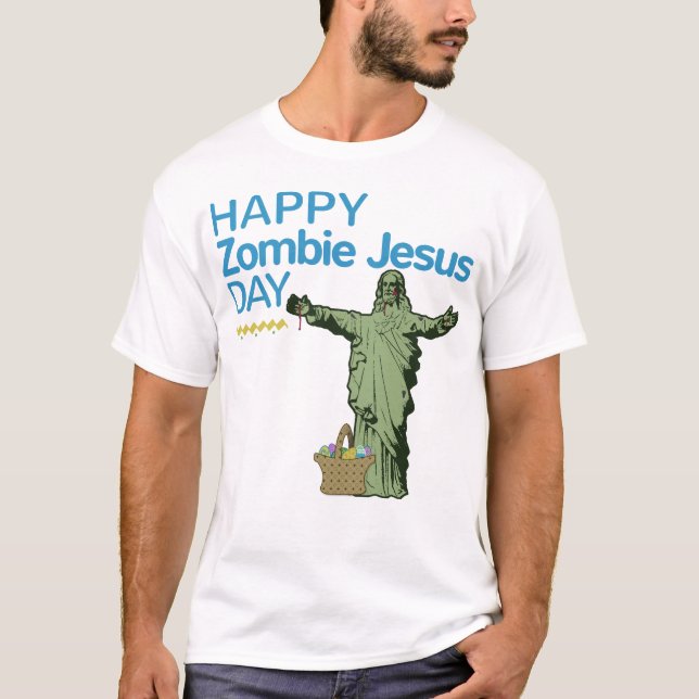 Camiseta Dia feliz de Jesus do zombi (Frente)