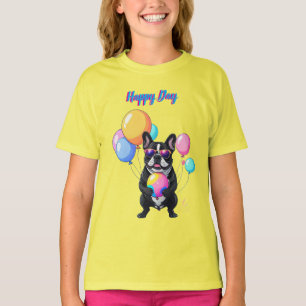 Camiseta Dia Feliz do Bulldog Francês