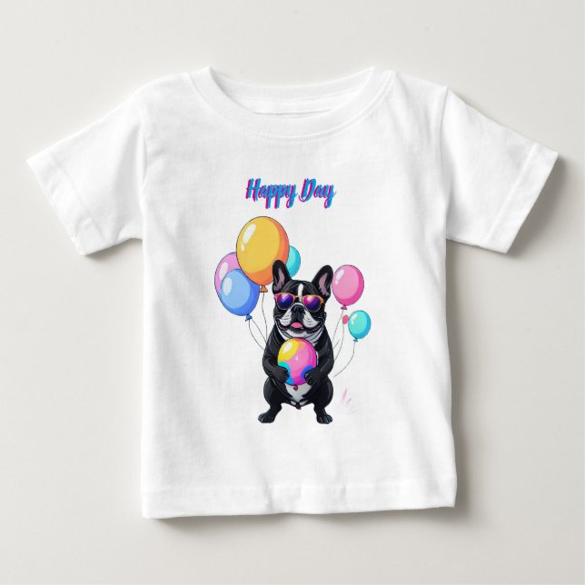 Camiseta Dia Feliz do Bulldog Francês  (Frente)