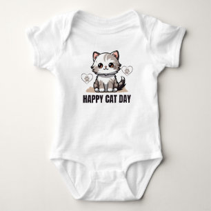 Camiseta Dia Feliz do Gato Bebê