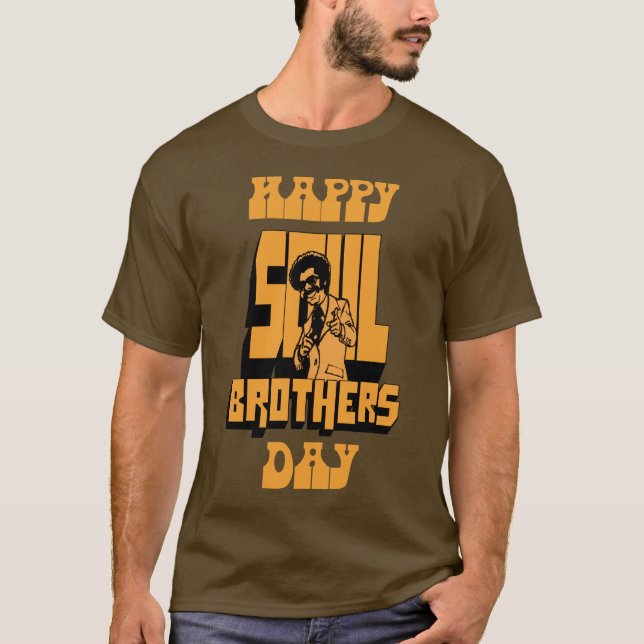 Camiseta Dia feliz dos irmãos da alma - bronze (Frente)