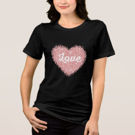 Camiseta dia feliz dos namorados, rosa e vermelho, corações