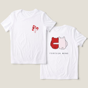 Camiseta dia feliz dos namorados, rosa e vermelho, corações