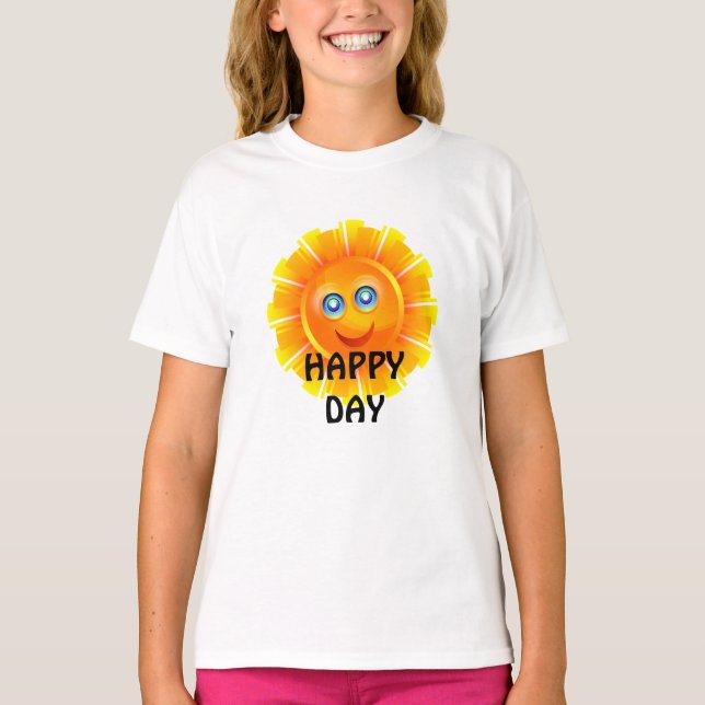 CAMISETA DIA FELIZ, SORRISO DE SOL, (Frente)