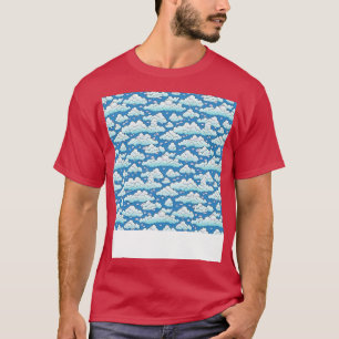 Camiseta Dia Flutuante de Paisagem do Céu Invisível na Nuve