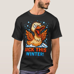 Camiseta Dia Frio e Nevado Dito Sarcástico Pato Engraçado I