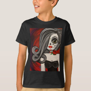 Camiseta Dia grande da arte do olho do crânio inoperante d