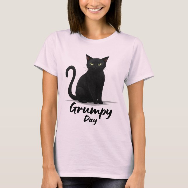 Camiseta Dia Grumado com Gato Negro (Frente)