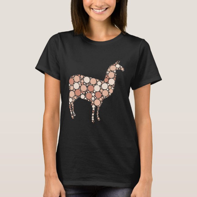 Camiseta Dia Internacional da Bolinhas Marrom Llama (Frente)