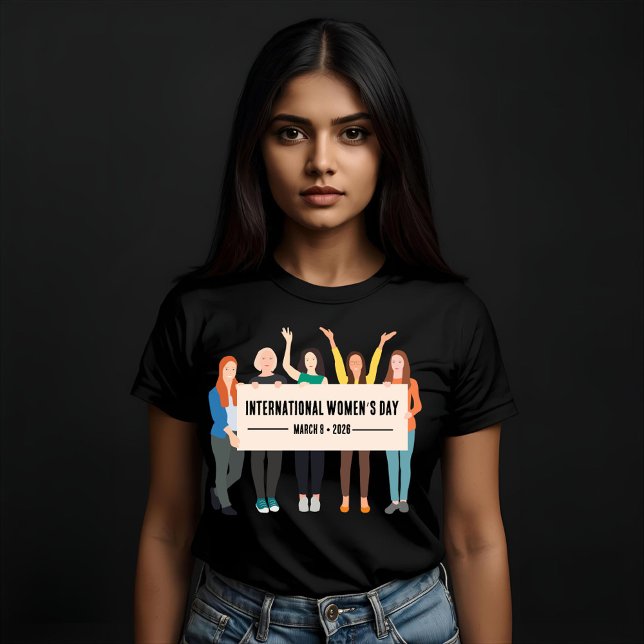Camiseta Dia Internacional da Mulher (Criador carregado)