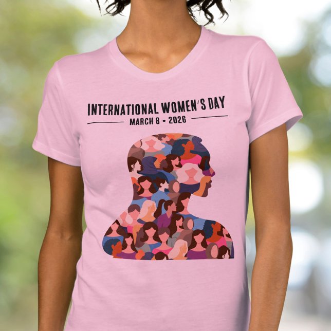 Camiseta Dia Internacional da Mulher (Criador carregado)