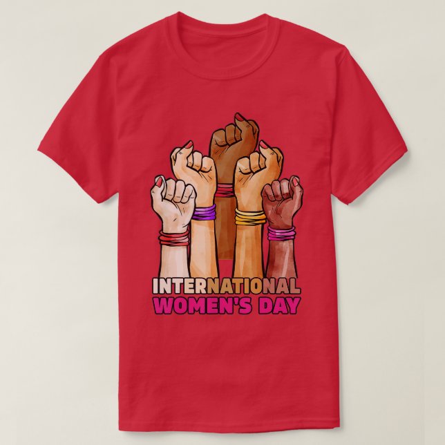 Camiseta Dia Internacional da Mulher 2022 Igualdade entre H (Frente do Design)