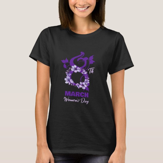 Camiseta Dia Internacional da Mulher 2025, 8 de março Flora (Frente)