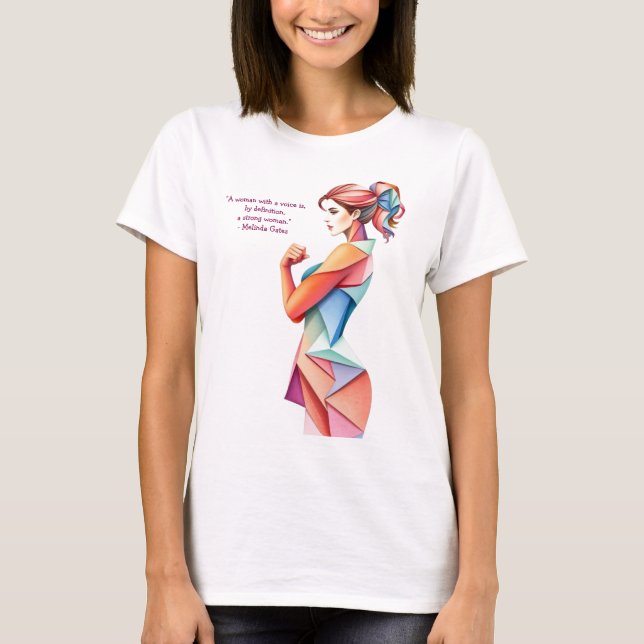 Camiseta Dia Internacional da Mulher 8 de março faz citaçõe (Frente)
