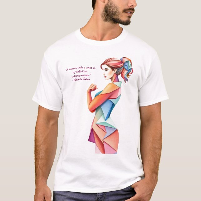 Camiseta Dia Internacional da Mulher 8 de março faz citaçõe (Frente)