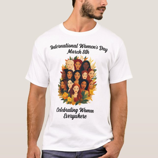 Camiseta Dia Internacional da Mulher - Celebrar as Mulheres (Frente)