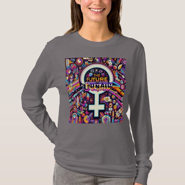 Camiseta Dia Internacional da Mulher - Design básico de lon (Frente)