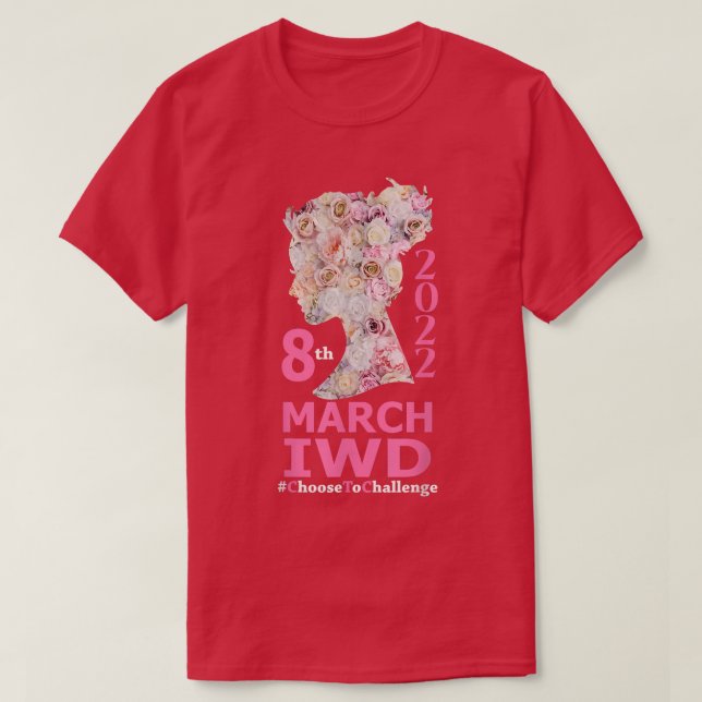 Camiseta Dia Internacional da Mulher Escolhe Desafiar (Frente do Design)